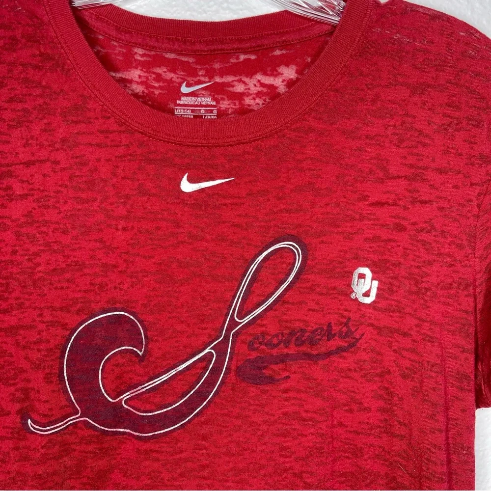 Nike Oklahoma Sooners‎ Red Burnout T Shirt Size L